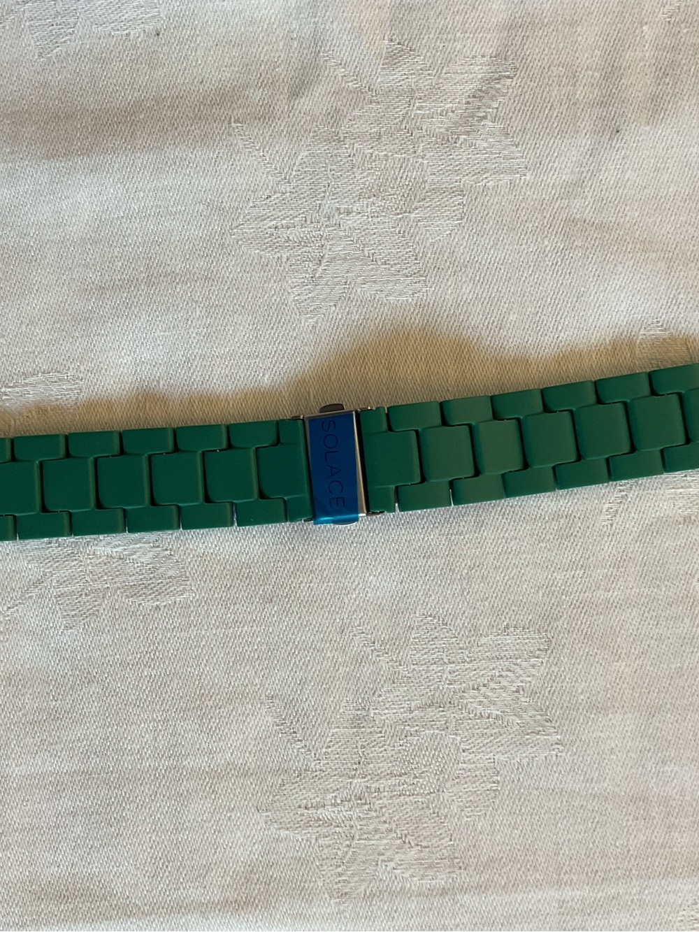 Green Silicone Link Watch Band with Branded Clasp